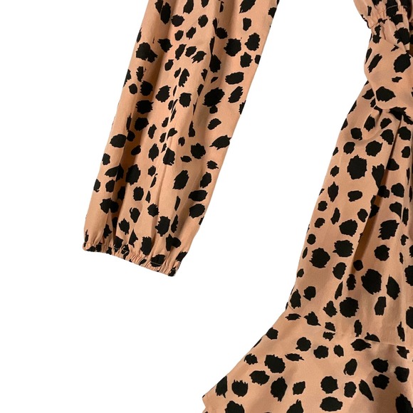 Quiz Sz 34 US 2 Wrap Dress Multicolor Midi Leopard Print Flowy Waist Tie - Picture 6 of 10